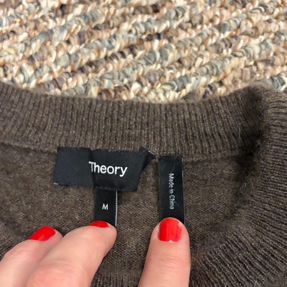 Theory Cashmere Chocolate Crewneck Sweater - Picture 2 of 5